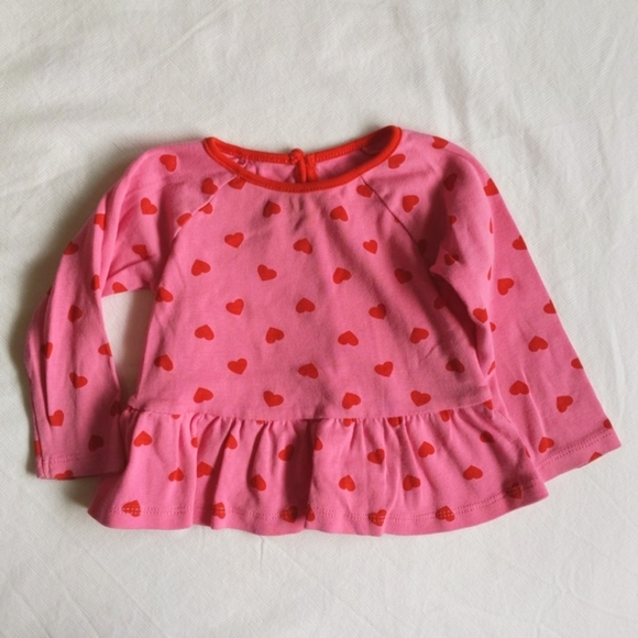 joe fresh pink & red hearts matching top & leggings outfit set 12 months baby - Picture 3 of 8